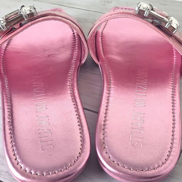 Stuart Weitzman Pantheon Pink Slide Sandals. Size 6.5B - Picture 5 of 7